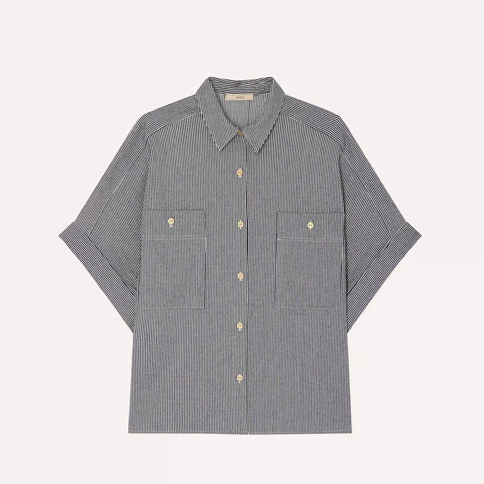 Della Blouse coutil blue