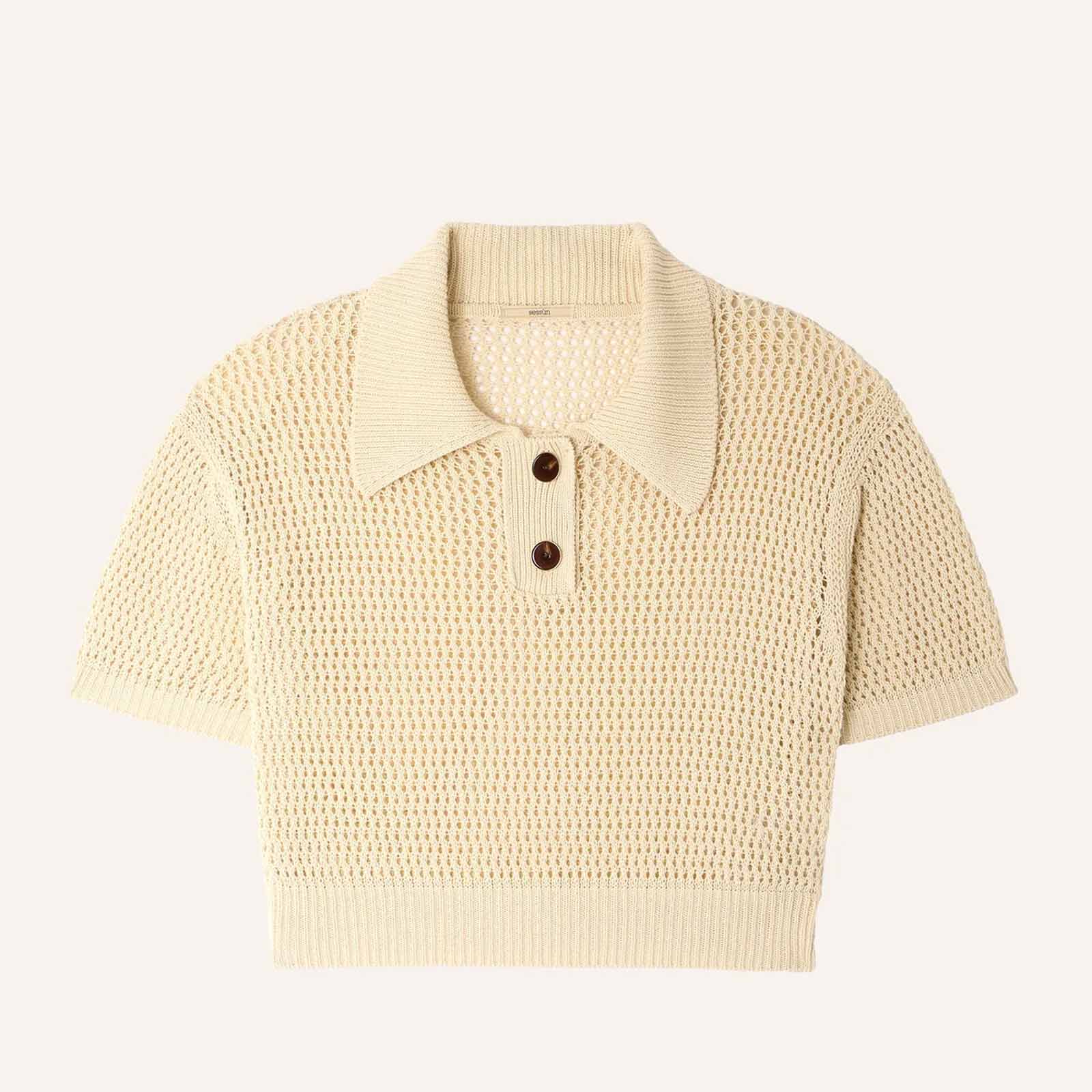 Horizonte SS Polo Jumper sand Sessùn