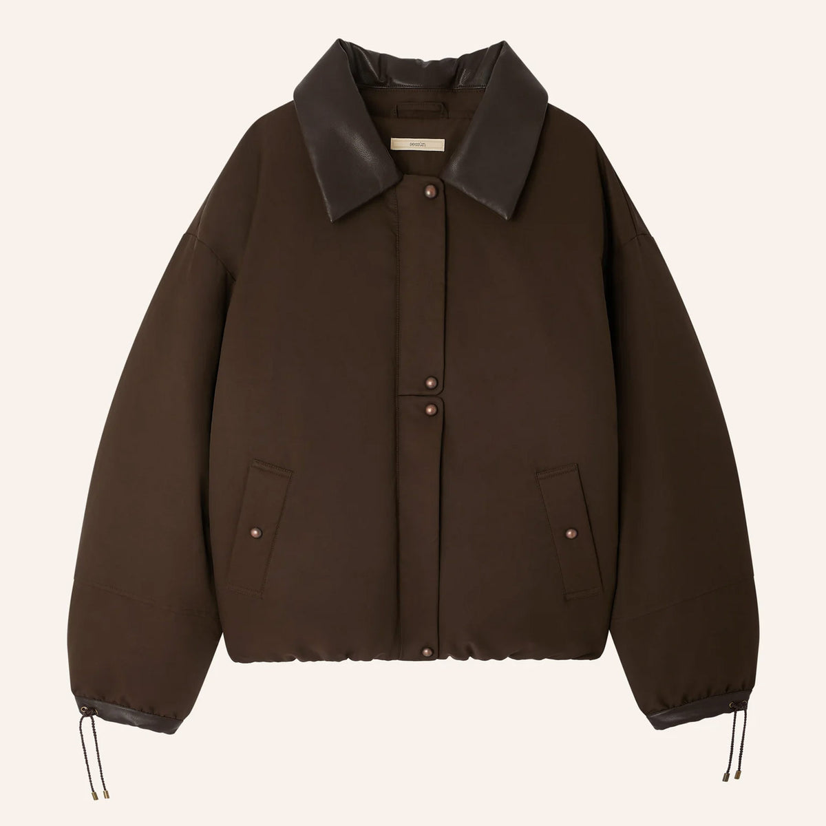 Livingcold Oversized Puff Jacket kaki brown
