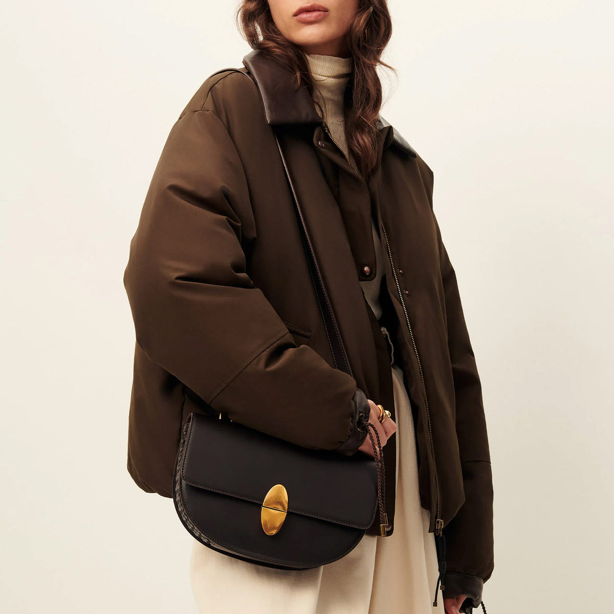 Livingcold Oversized Puff Jacket kaki brown