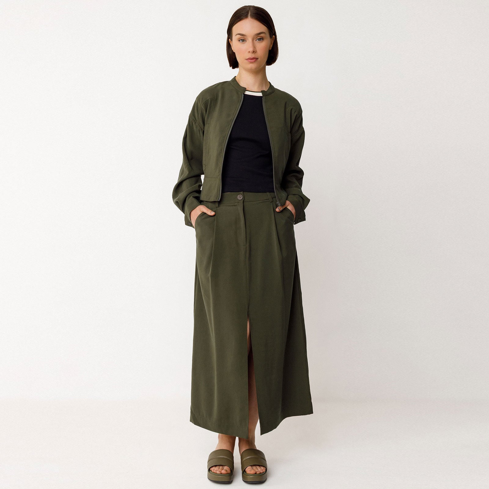 Maora Skirt bottle green SKFK