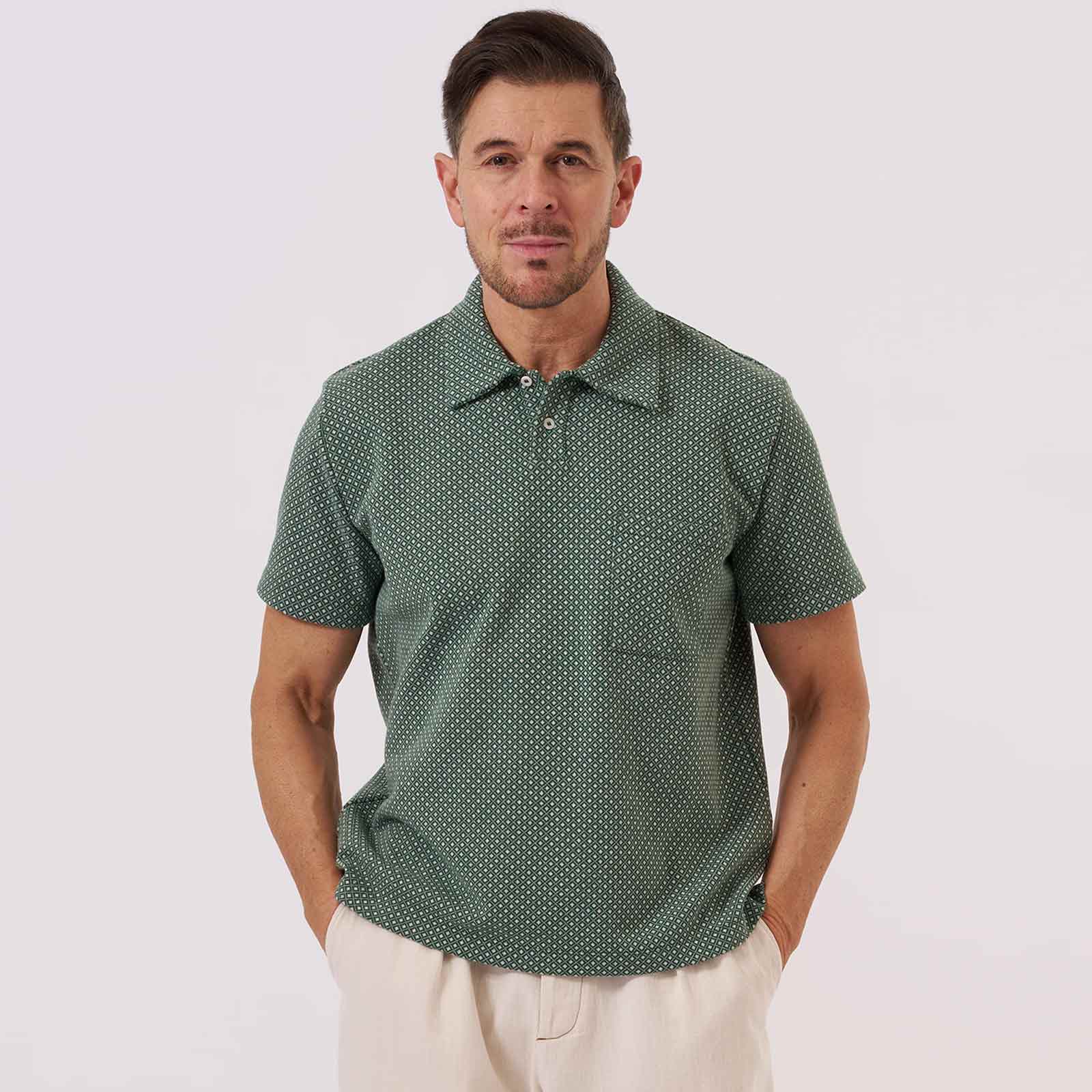 Argyll Jersey Newlyn Poloshirt green Universal Works