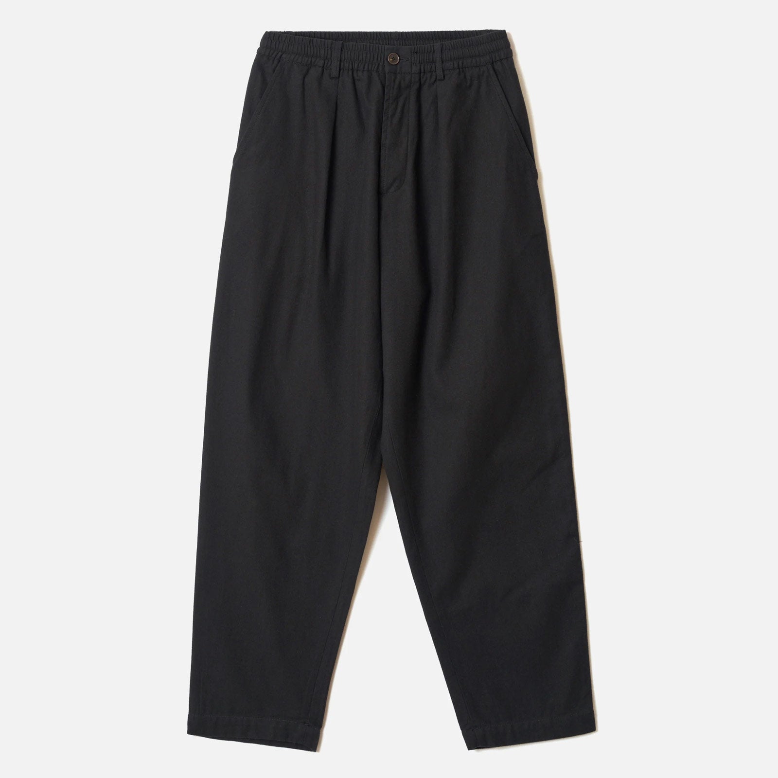 Brushed Moleskin Pleated Track Pant black