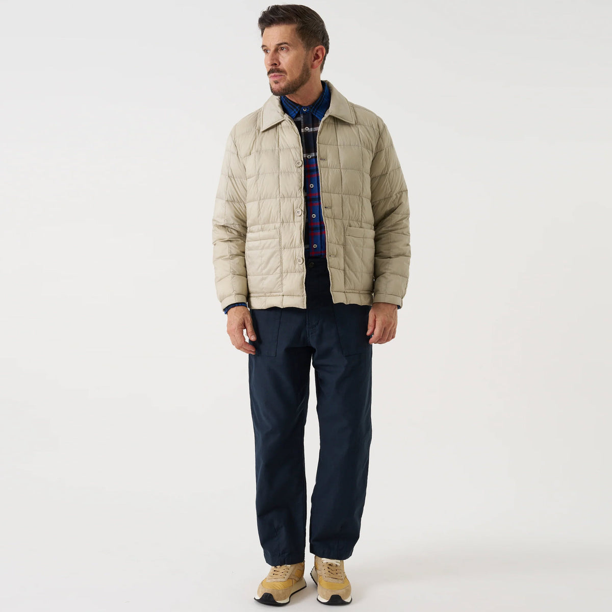 Down Cardigan Nylon Soft Shell ice grey