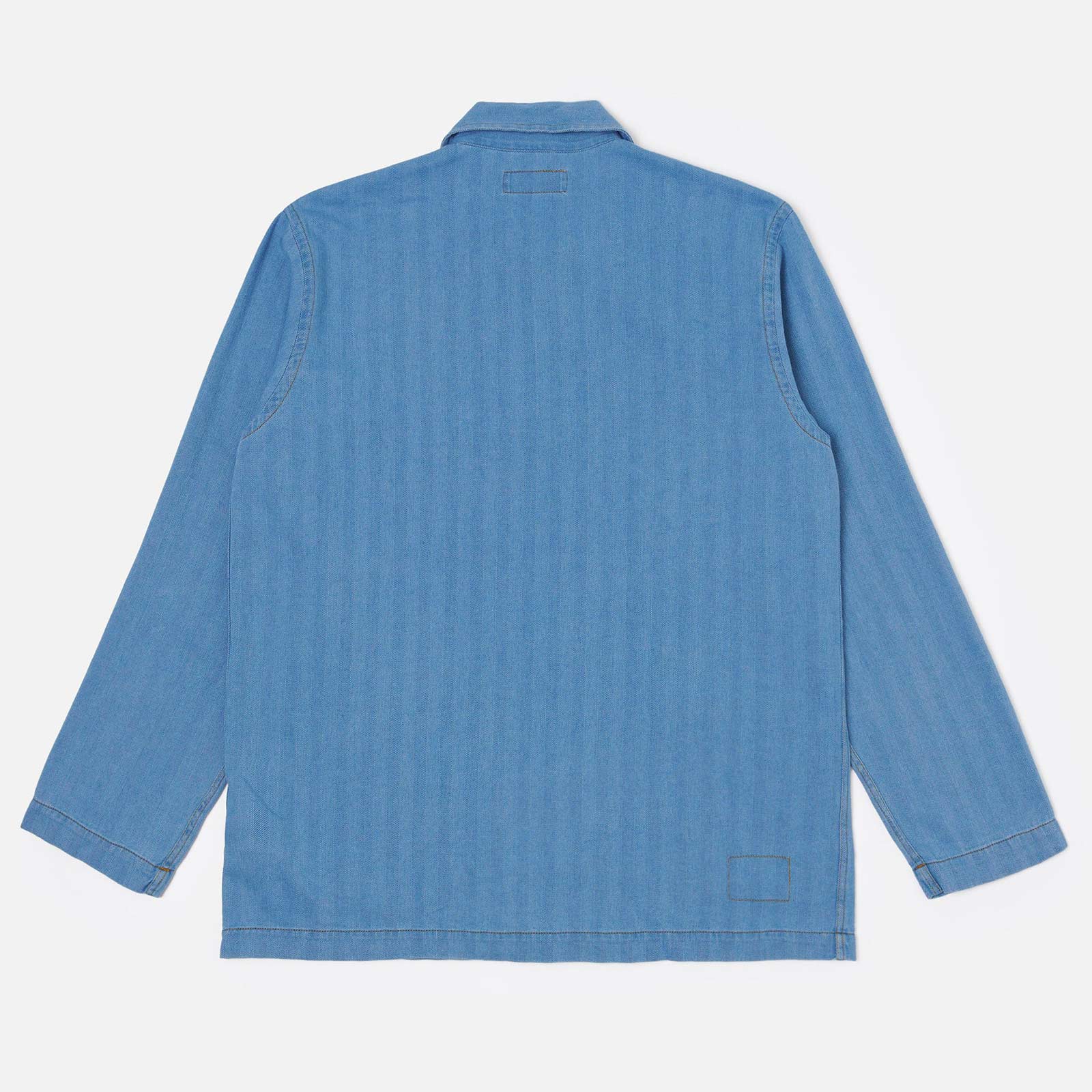 Herringbone Recycled Bakers Overshirt washed indigo Universal Works