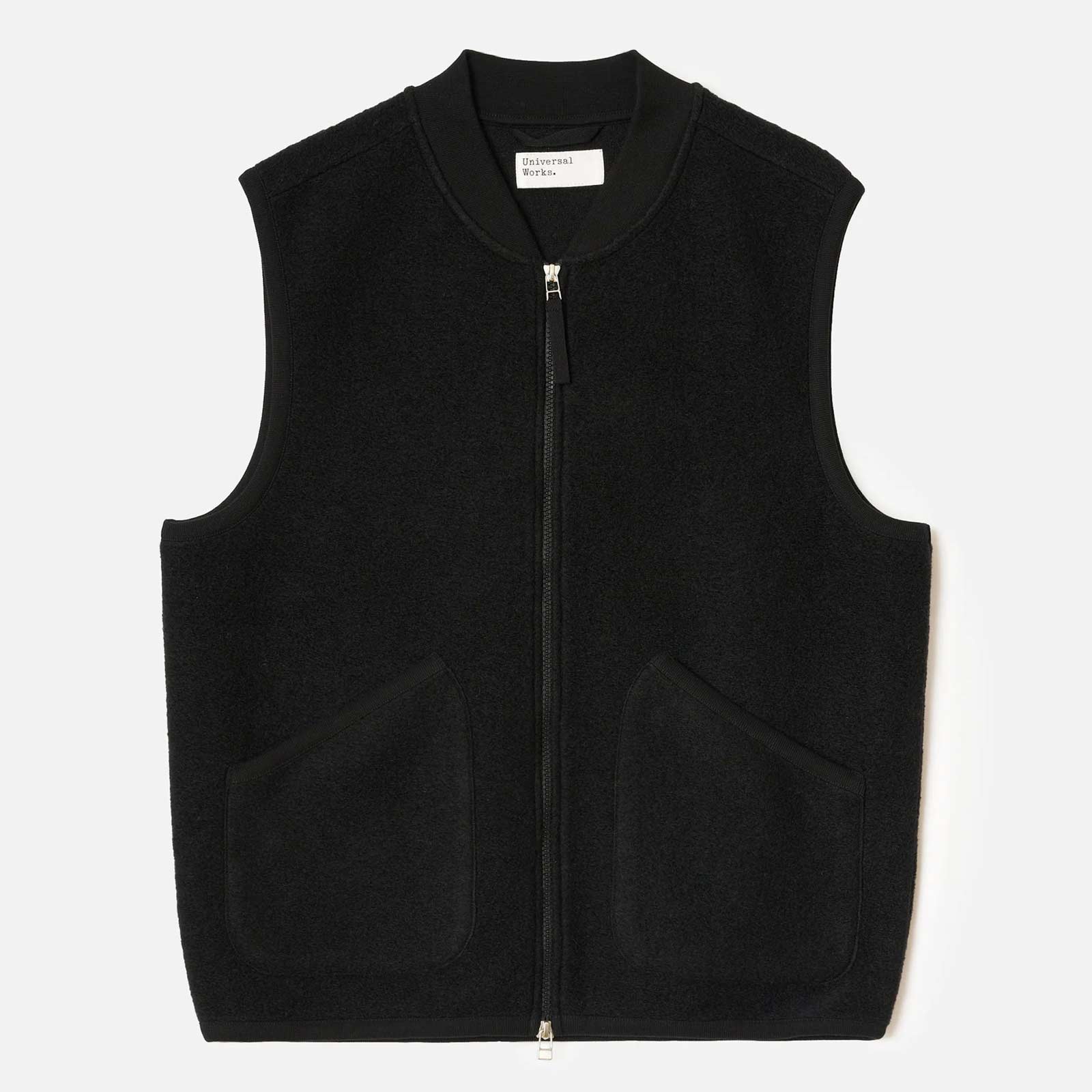 Wool Fleece Zip Waistcoat indigo