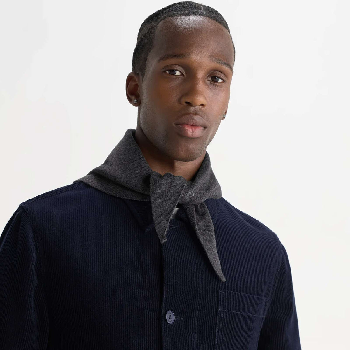 Arnold Knitted Rib Scarf charcoal
