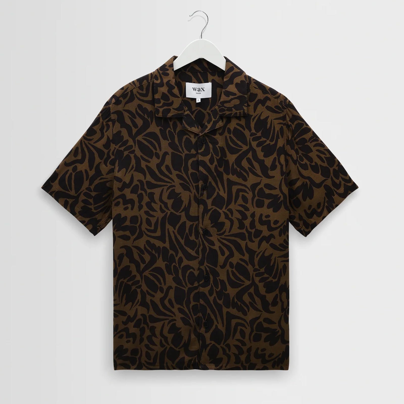 Didcot S/S Two Tone floral Shirt black/brown Wax London