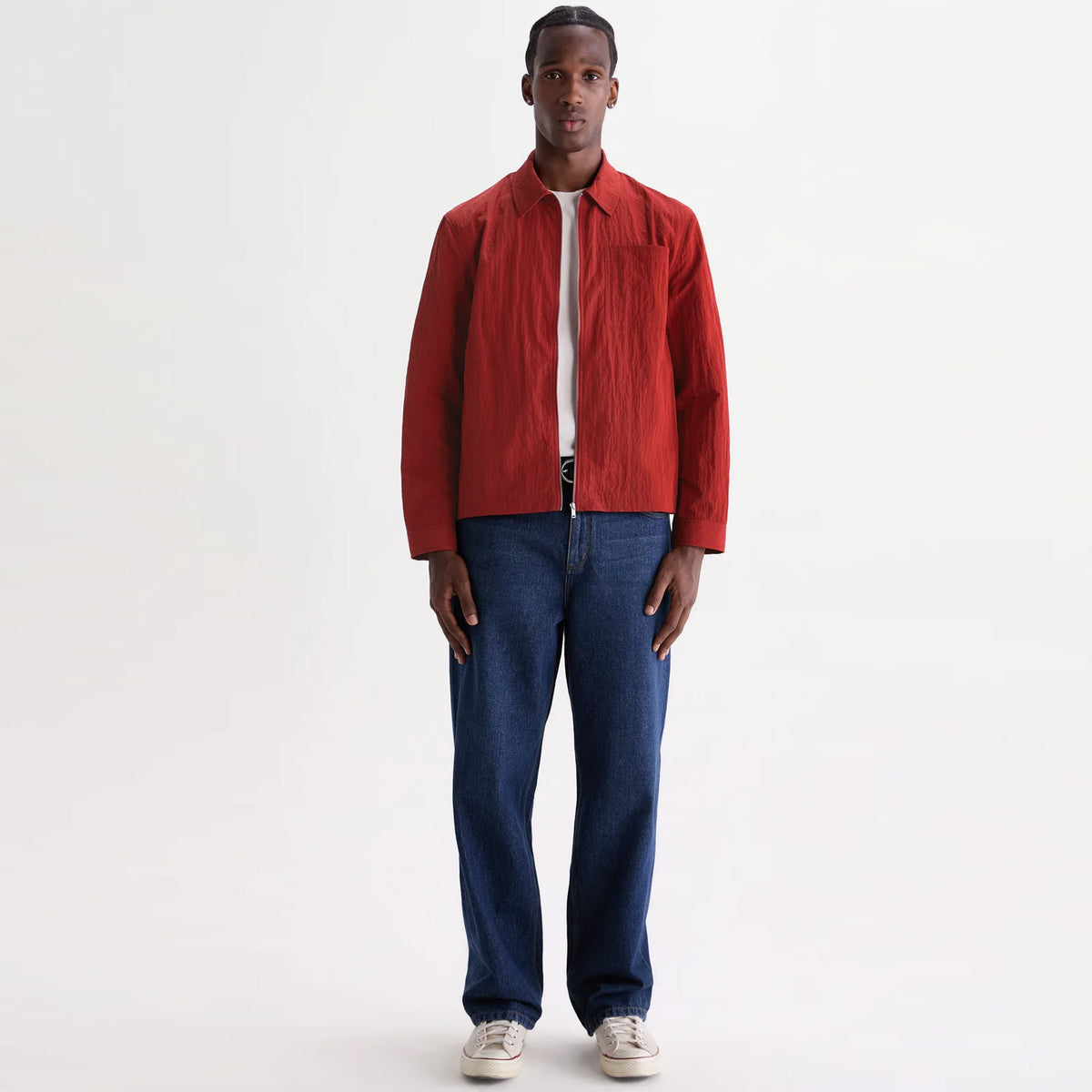 Lytton Crinkle Nylon Overshirt red