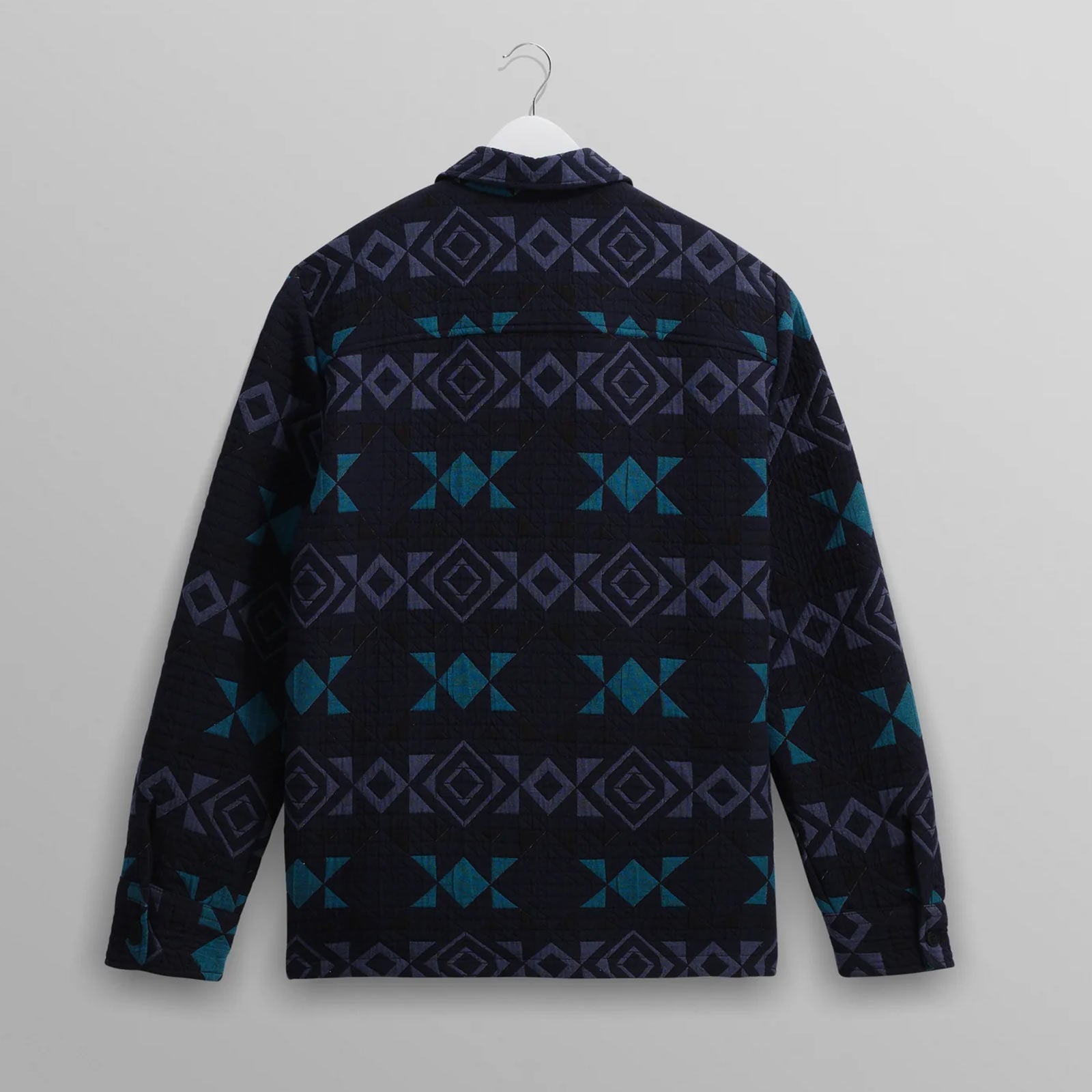Otto Overshirt Blanket Quilt navy/teal Wax London