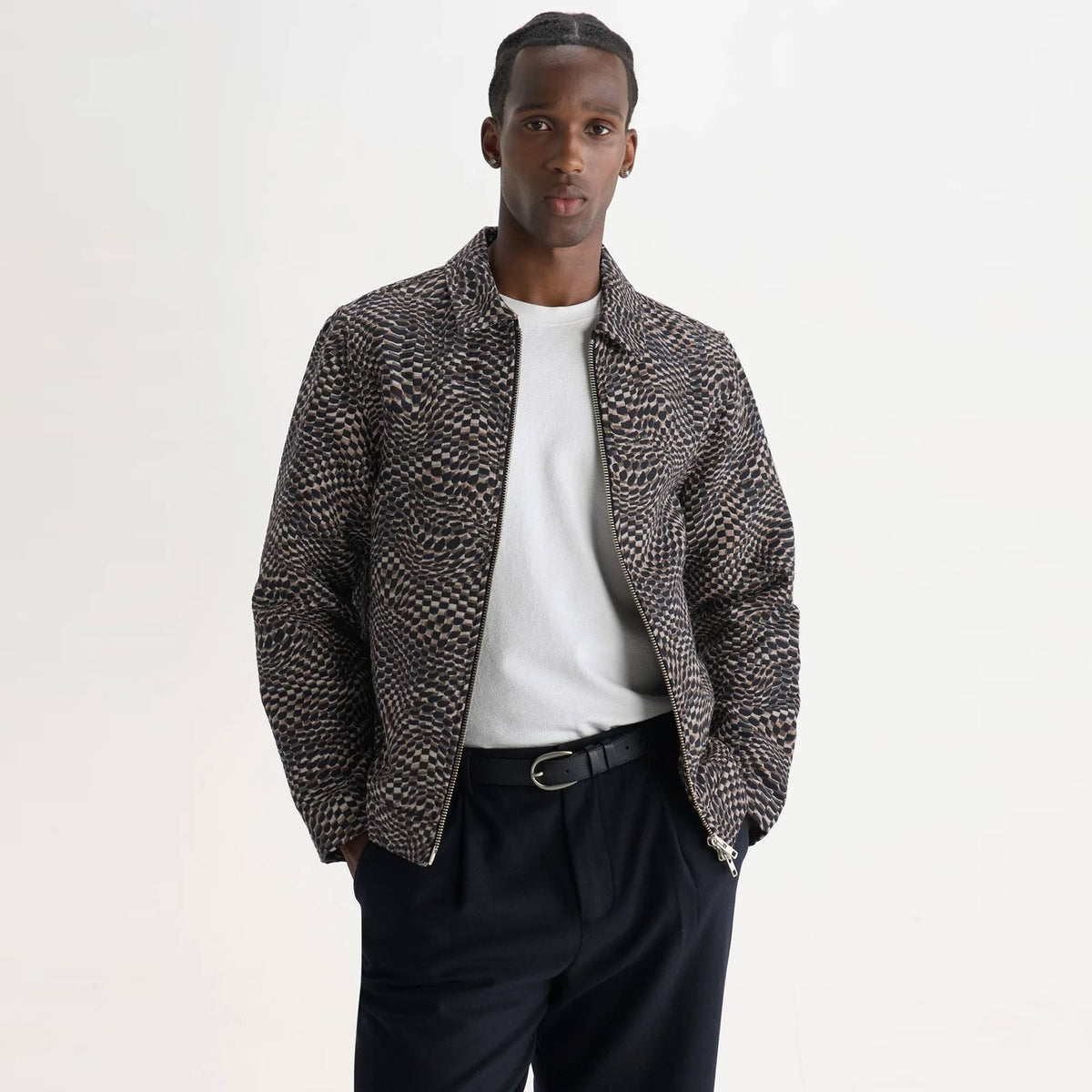 Park Geo Wave Jacquard Jacket navy/brown