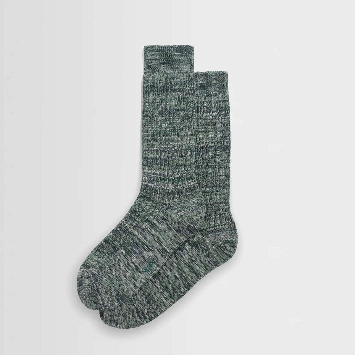 Sandwell Twisted Cotton Socks ecru/green