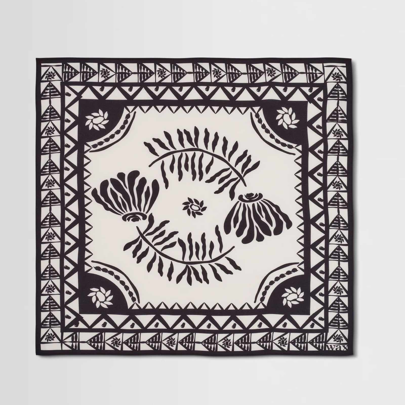 Sloane Painted Flower Neckscarf navy/ecru Wax London