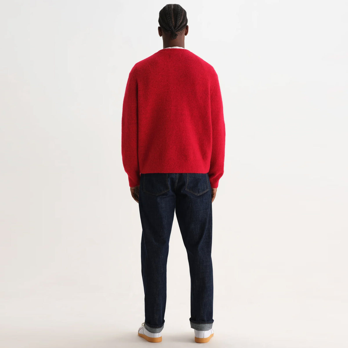 Wilde Fluffy Wool Blend Crew red