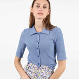WeSofia Knit Polo Shirt blue