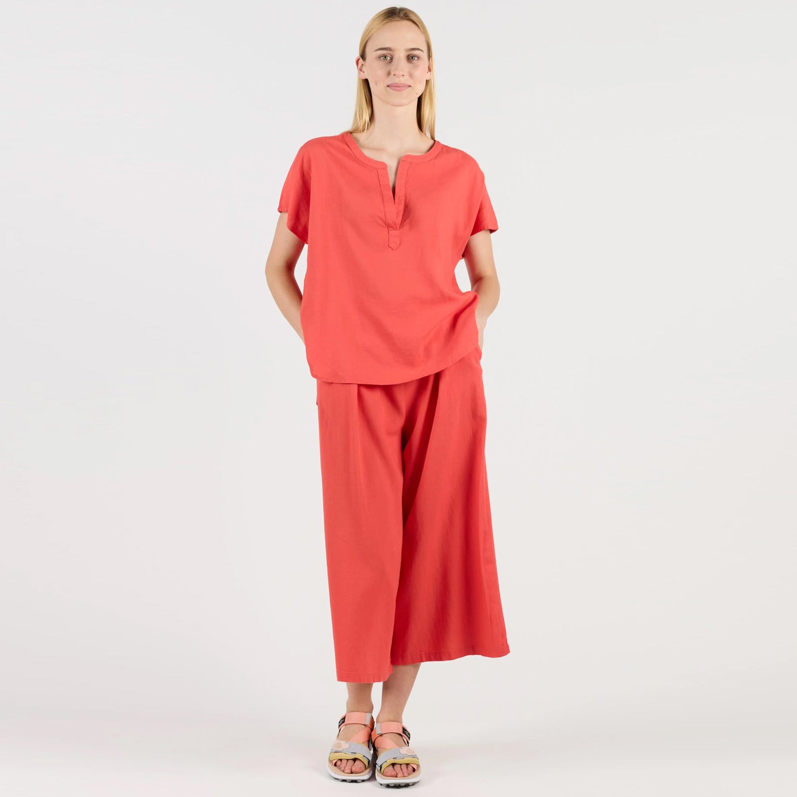 WeBea Linen Shirt coral