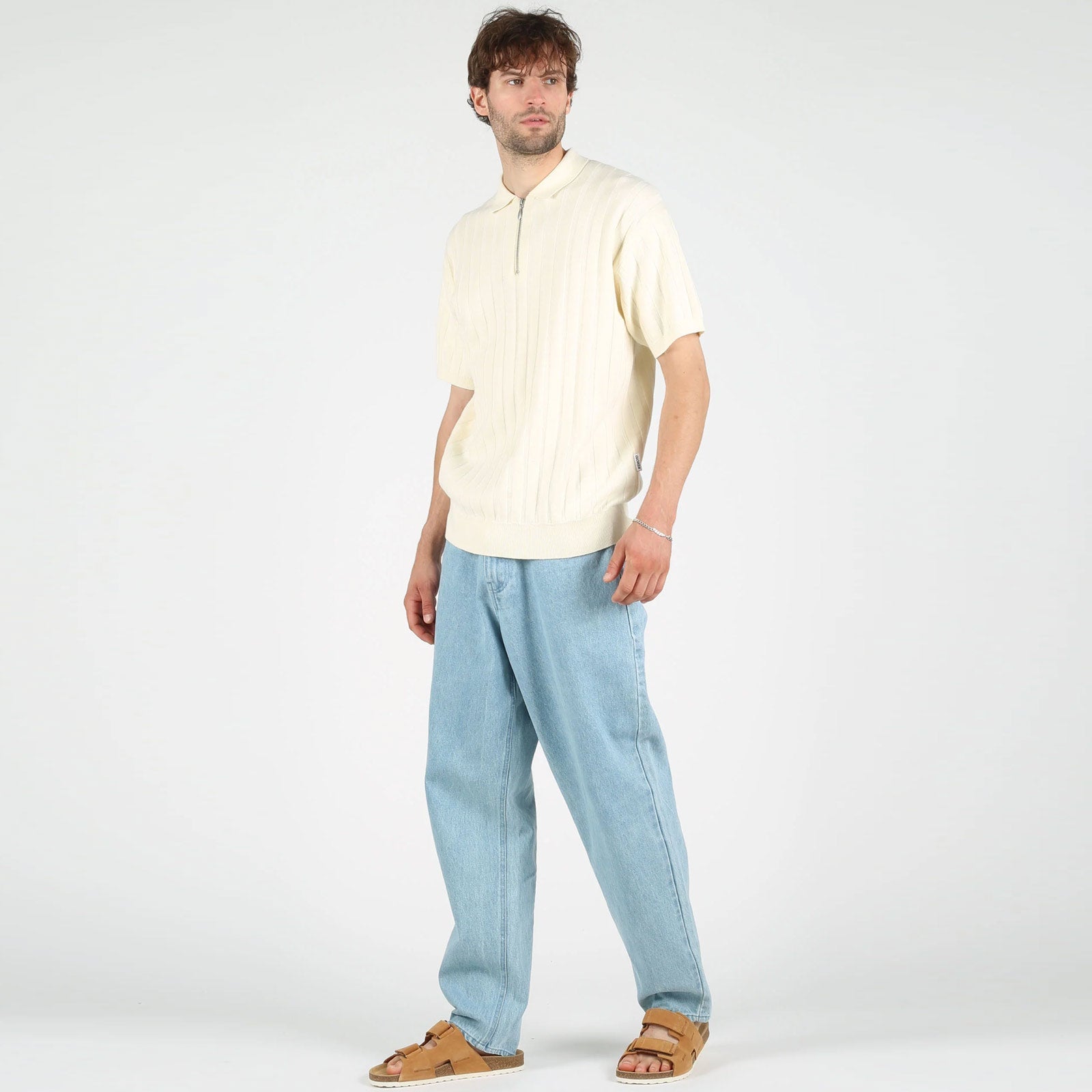 WeBo Knit Polo Shirt ecru Wemoto