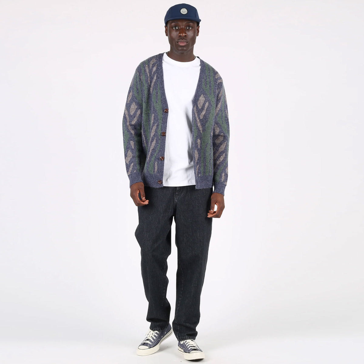 WeErvin Cardigan navy blue/dark green