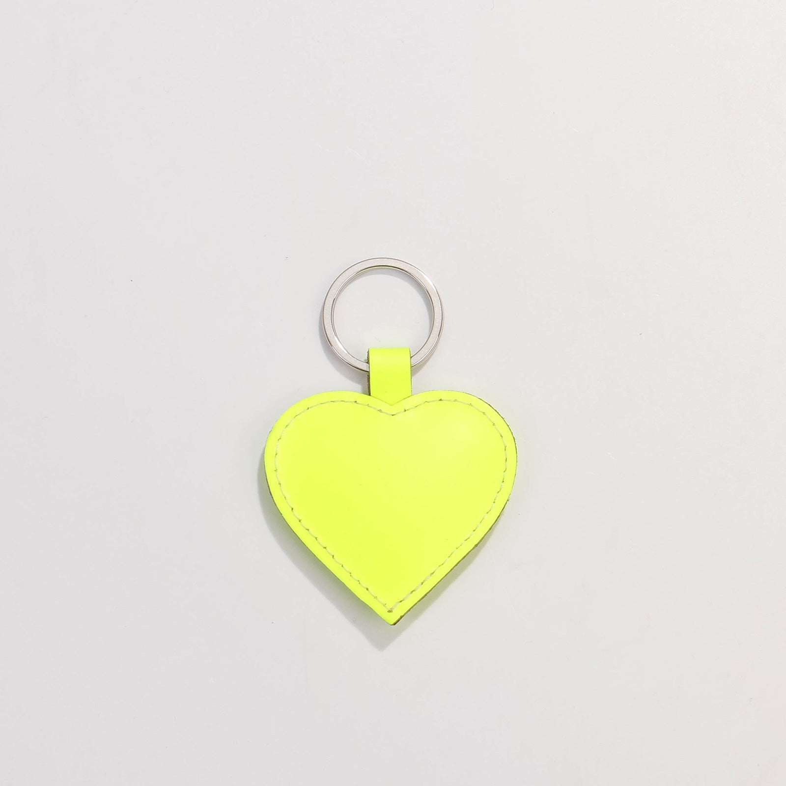 Heart Keyring neon yellow