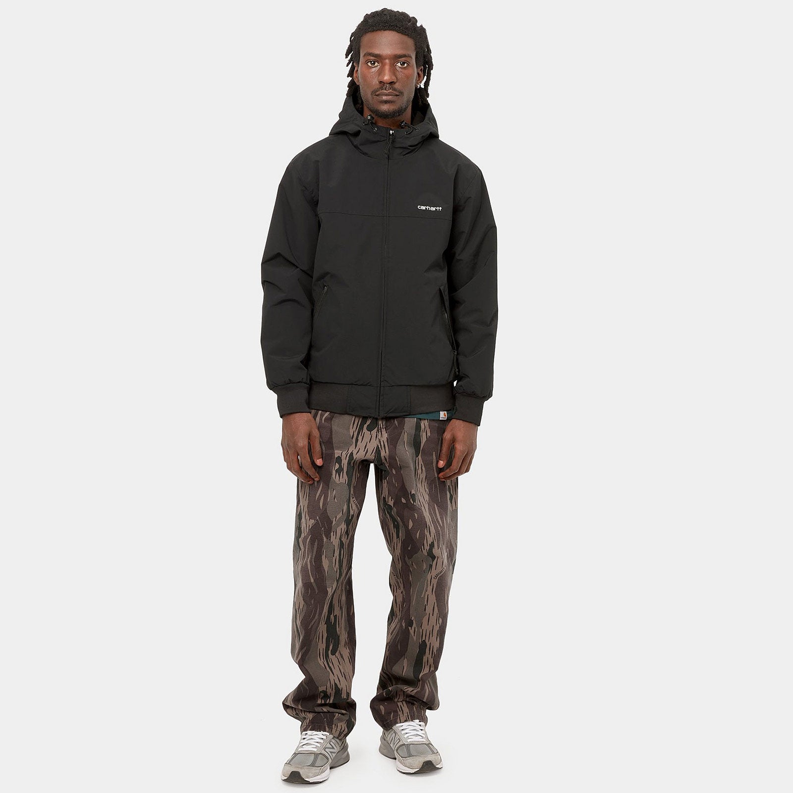 Hooded Sail Jacket Black/White