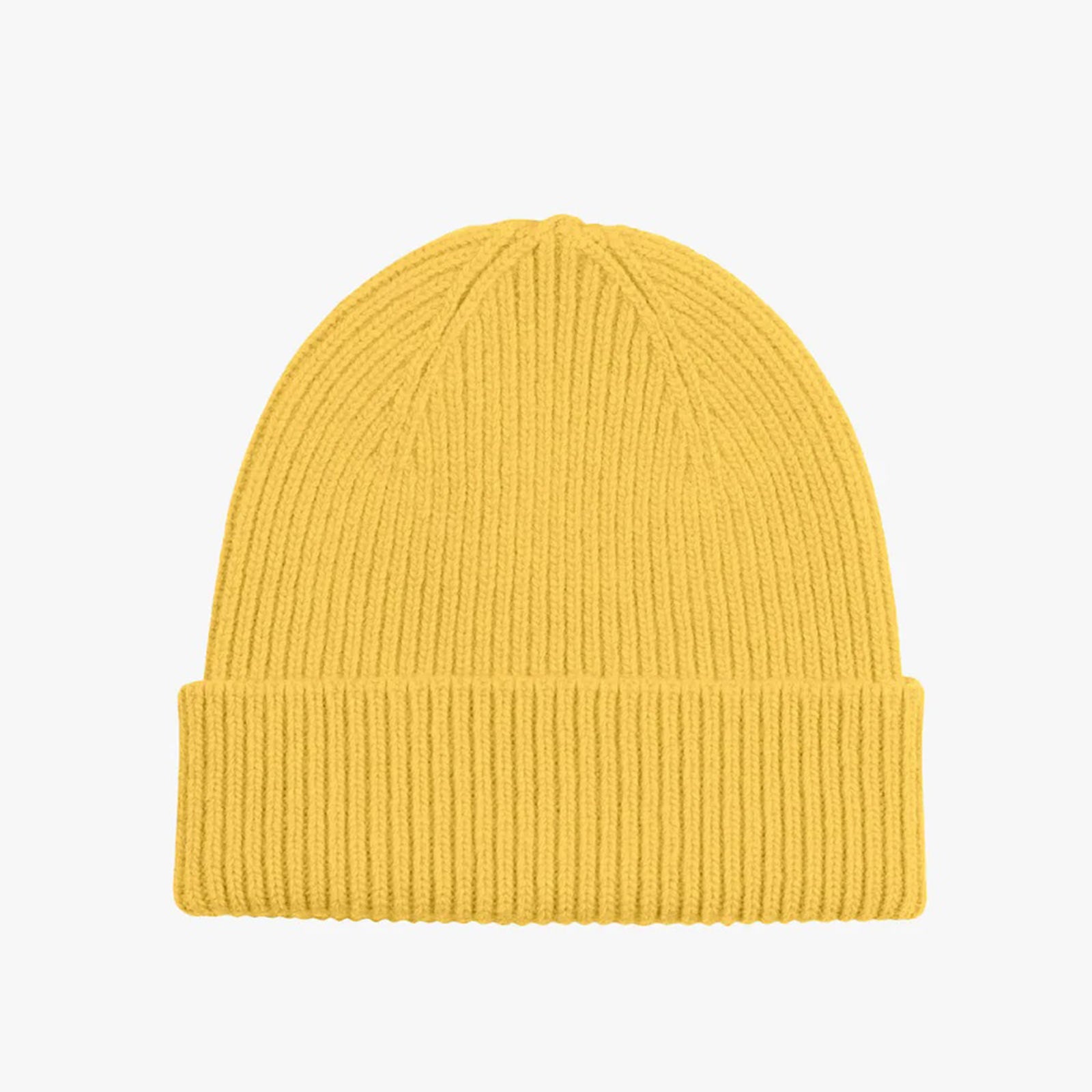 Merino Wool Beanie lemon yellow