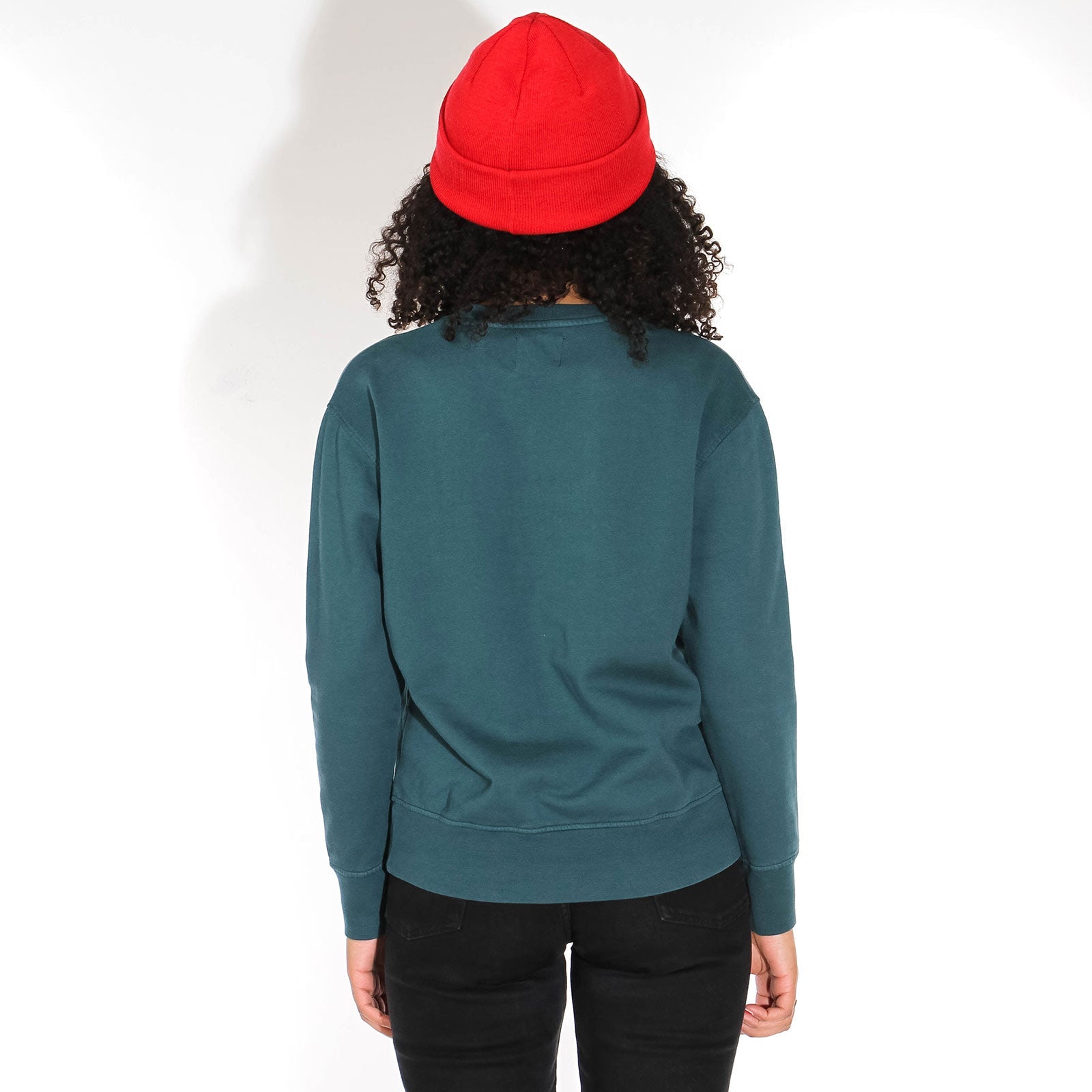 W Classic Organic Crew ocean green Colorful Standard