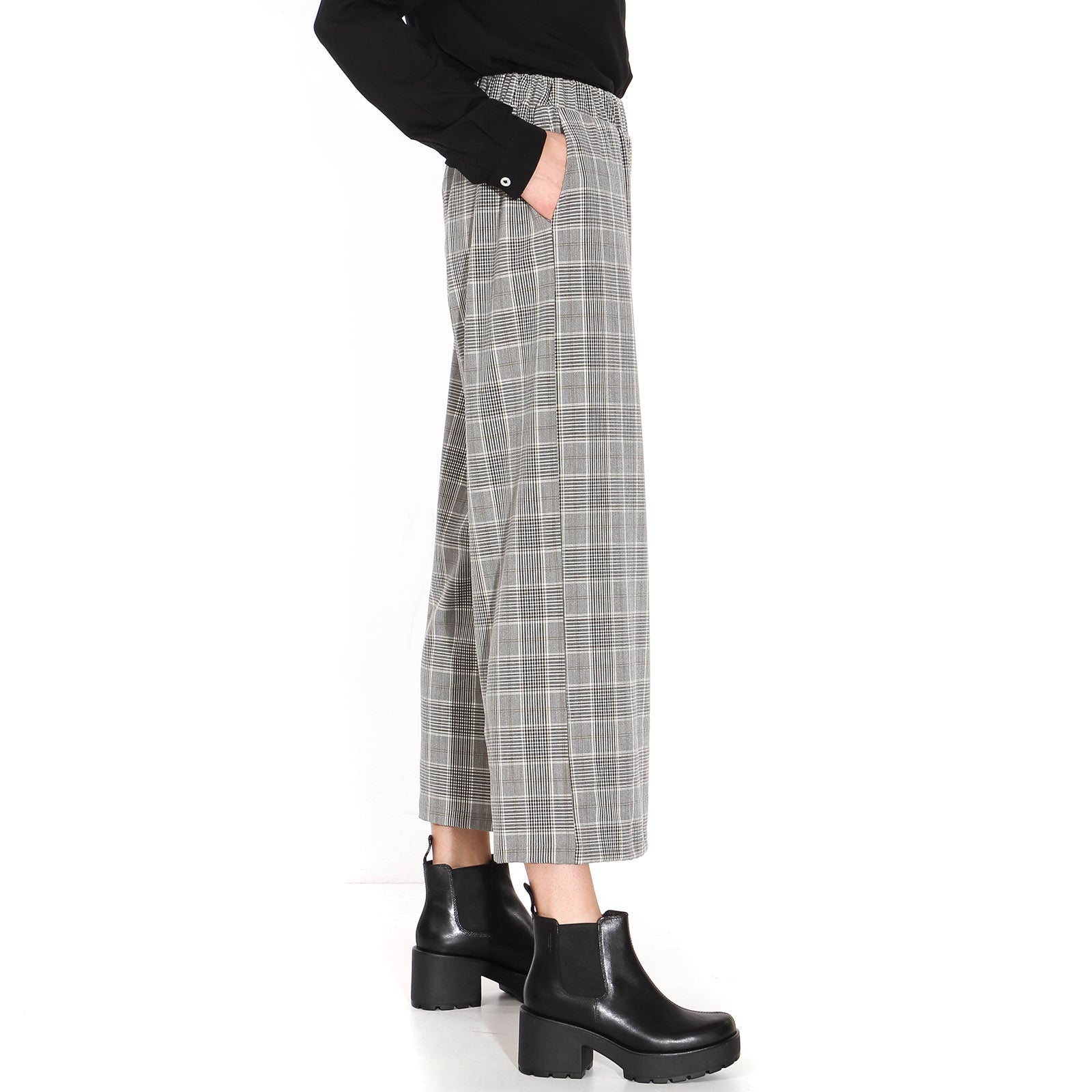 Abel Trousers black white check Dr.Denim