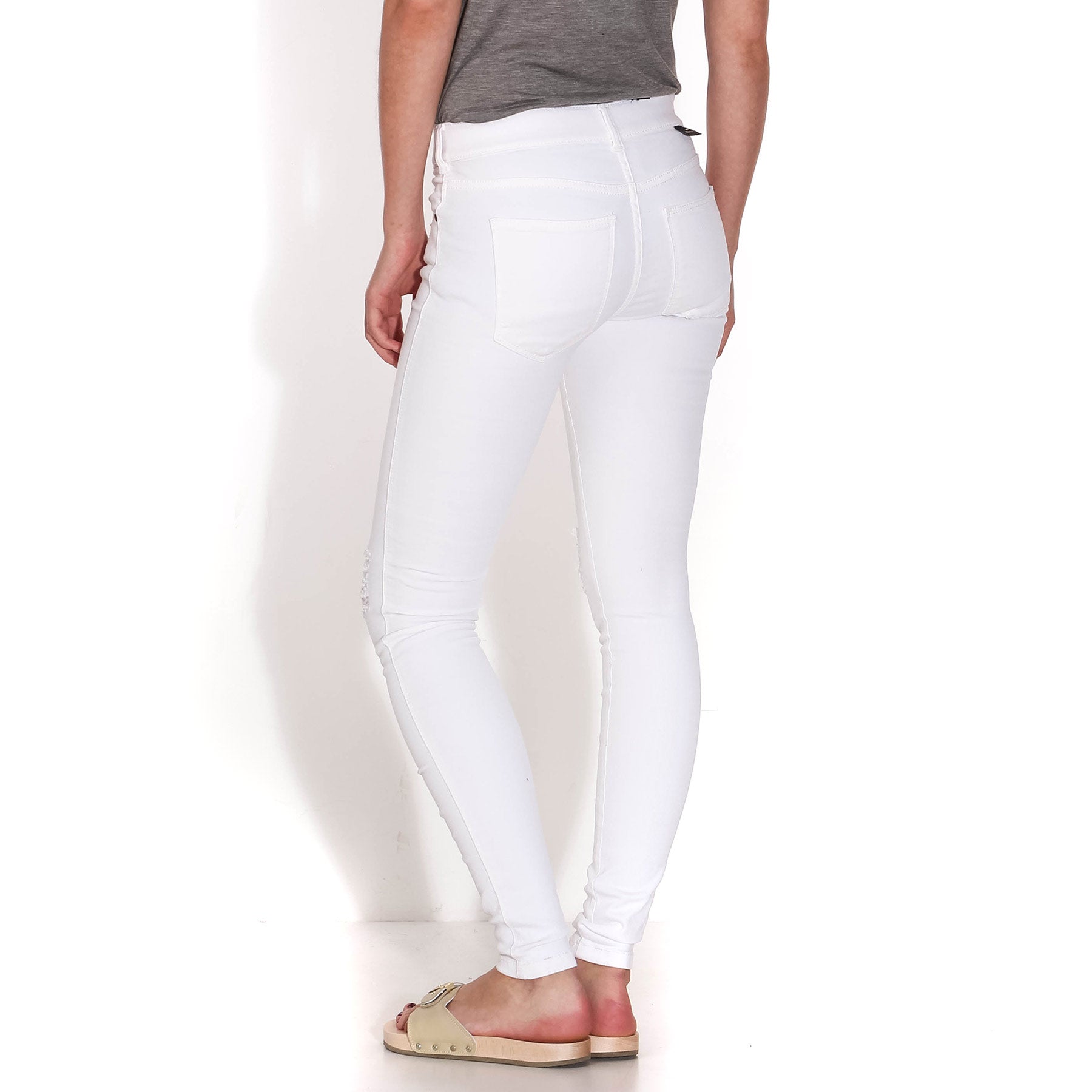 Dixy Second Skin white ripped knees Dr.Denim