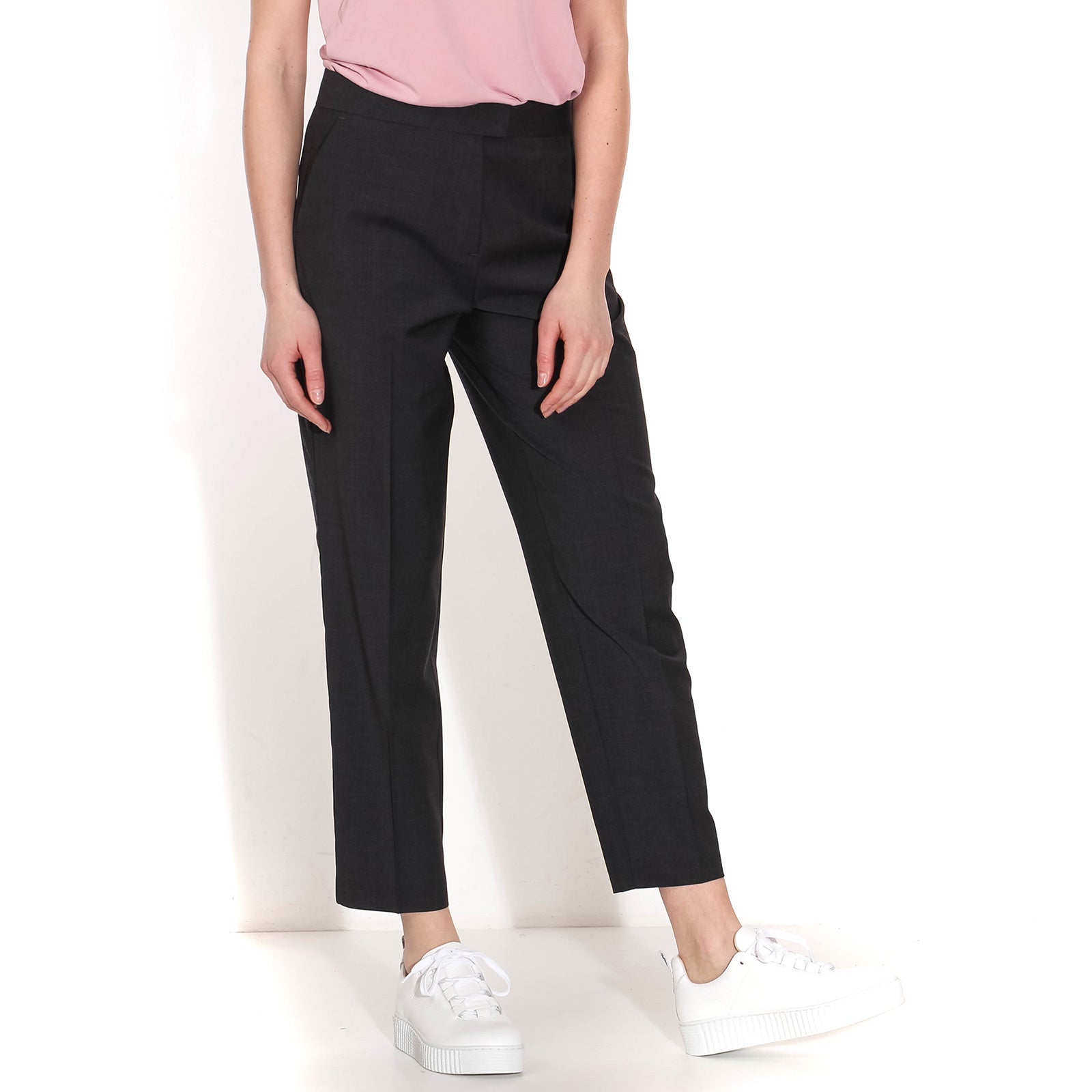 Aura Straigt Ankle Pants darkgrey mel Five Units