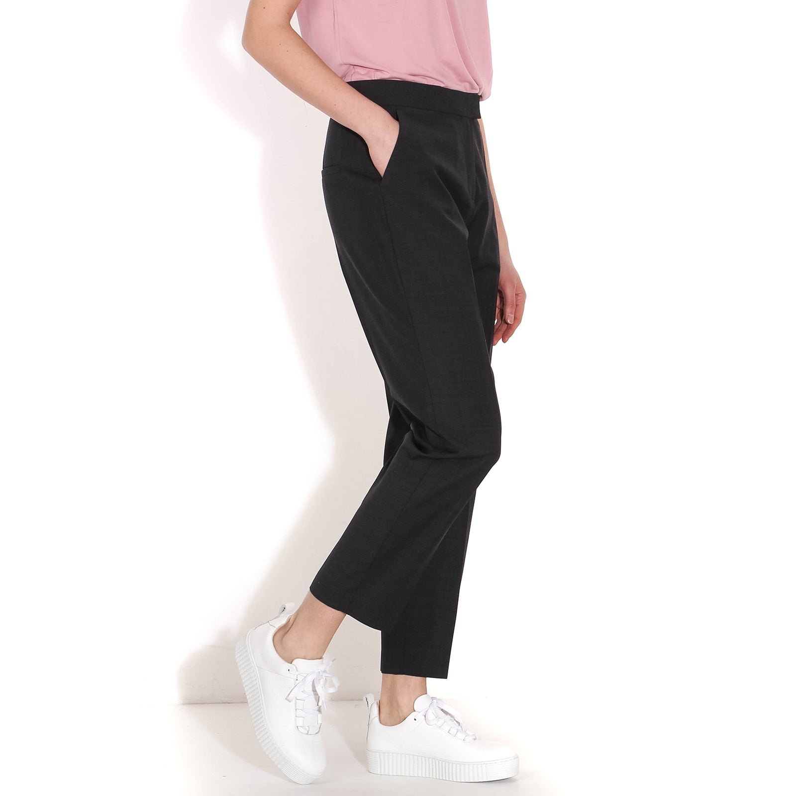 Aura Straigt Ankle Pants darkgrey mel Five Units