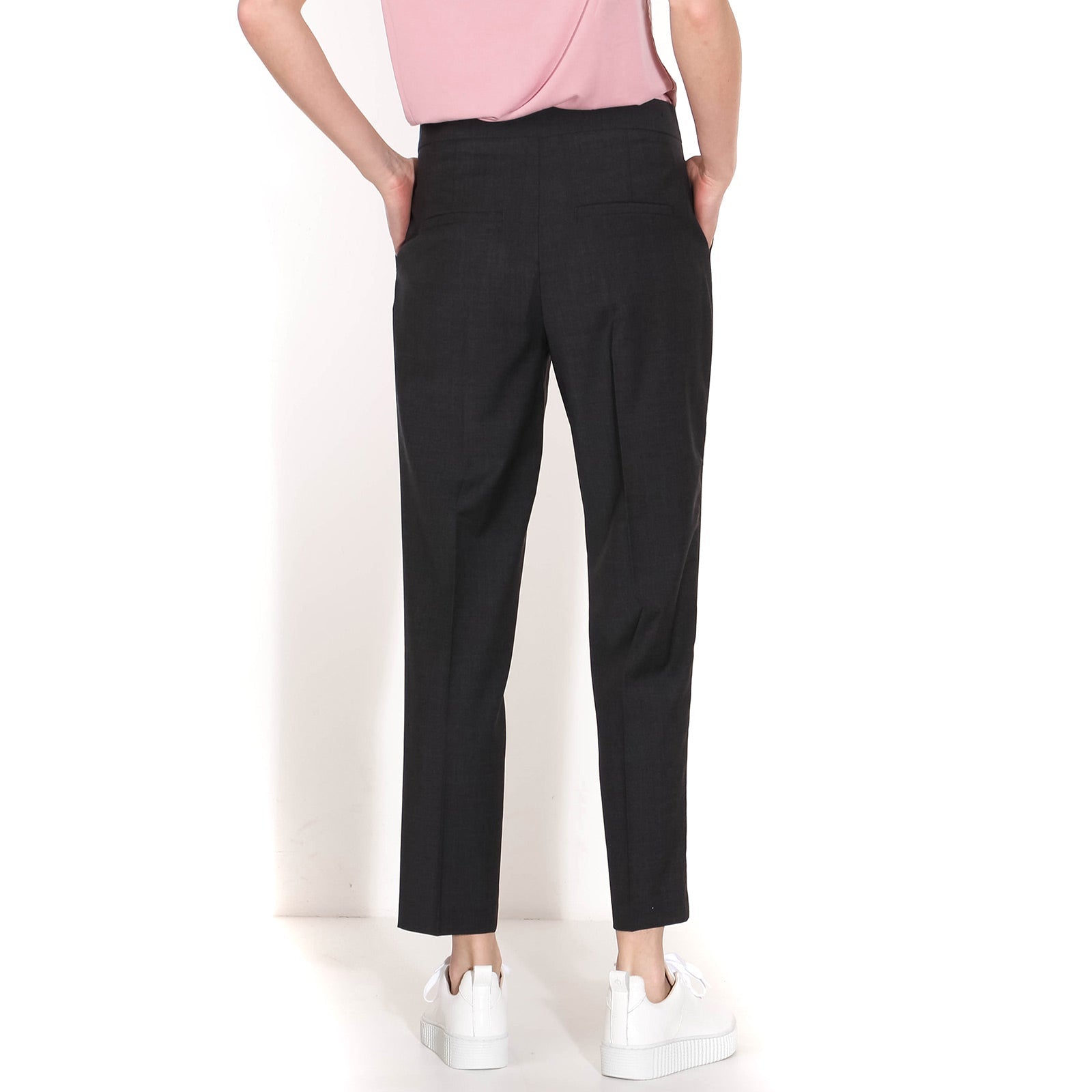 Aura Straigt Ankle Pants darkgrey mel Five Units