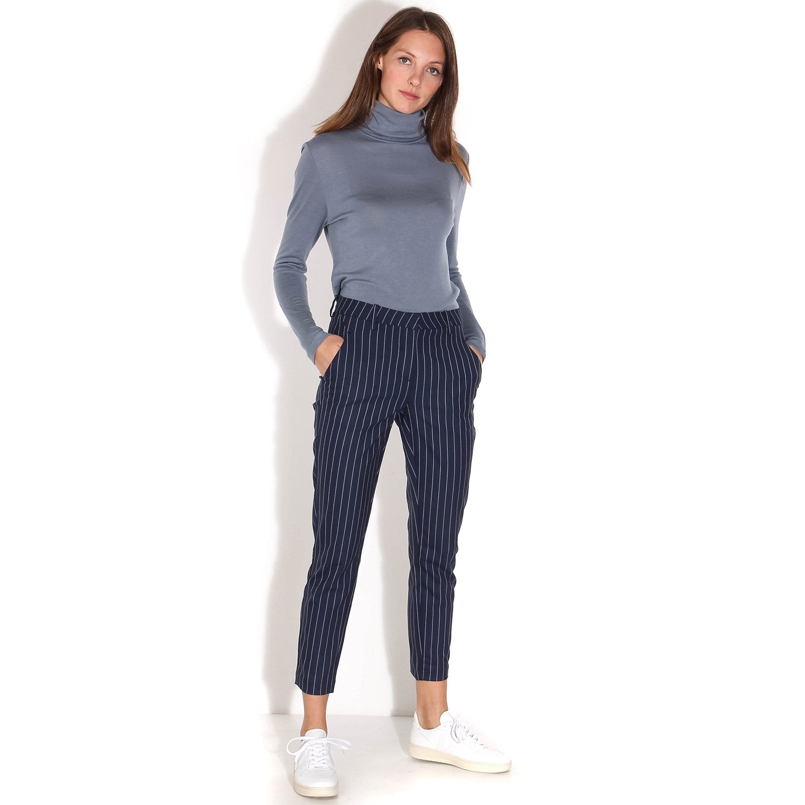 Kylie Crop 512 navy stripe Five Units