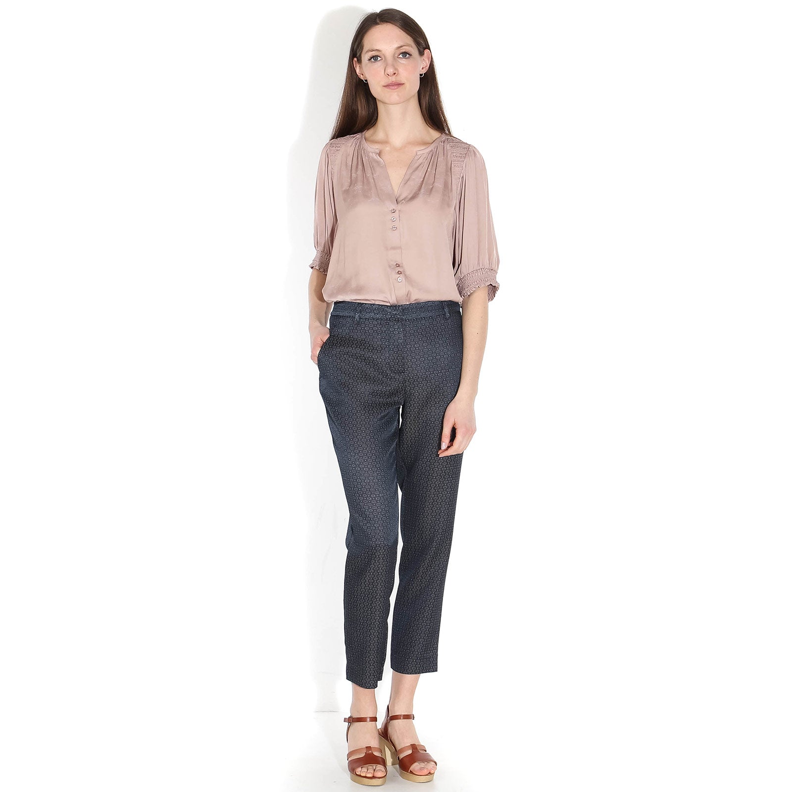 Kylie Crop Pant navy blush Five Units