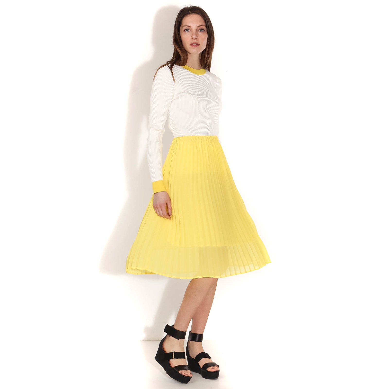 Kamma Knit Jumper white yellow