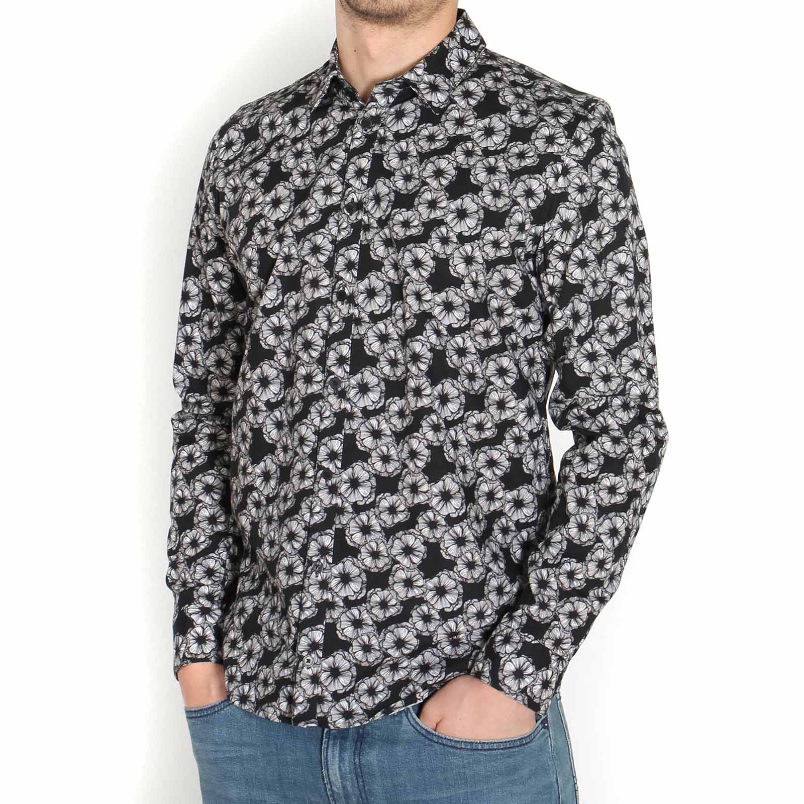 Tue VX AOP Shirt black cosmos Samsoe Samsoe
