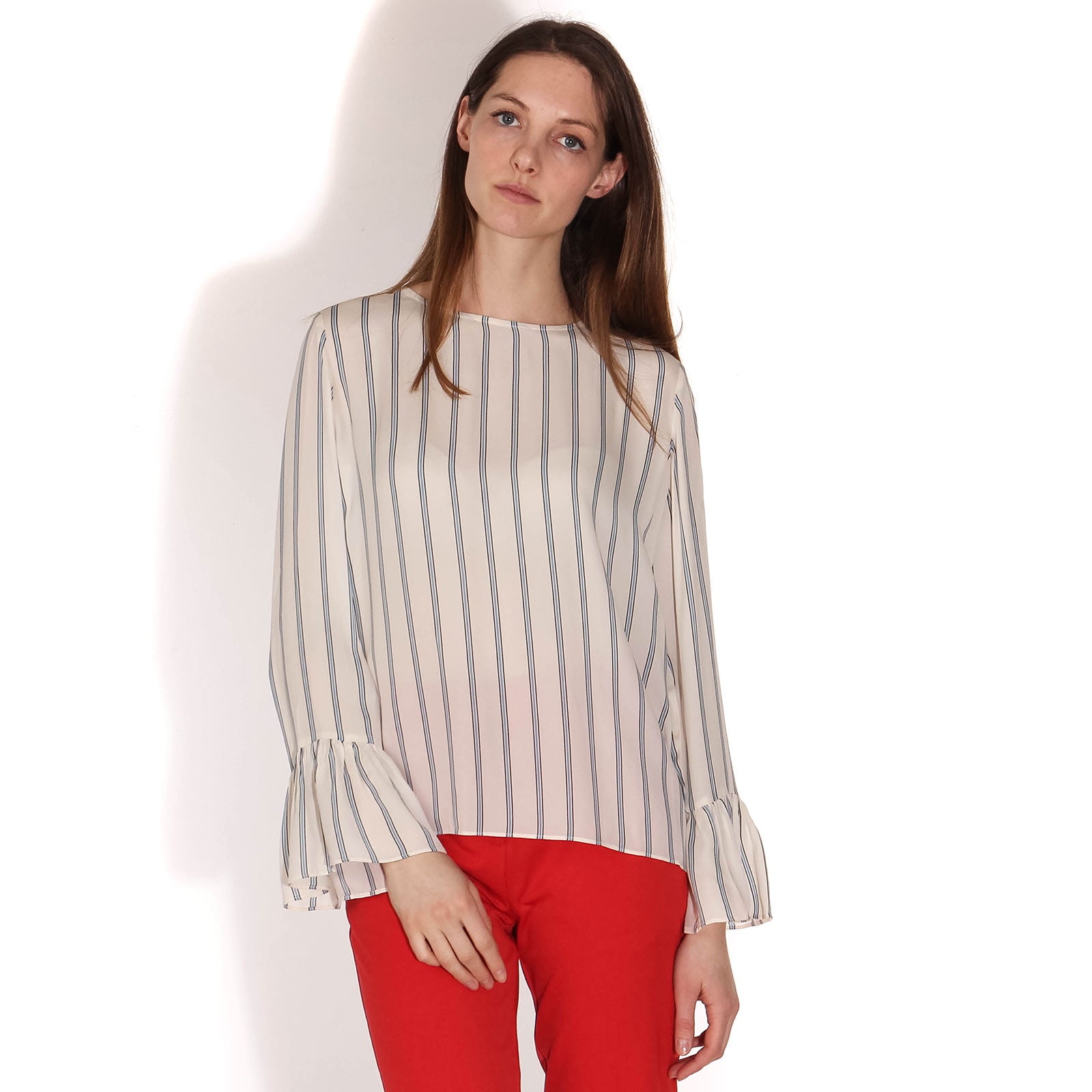 Serena LS Top AOP whitecap stripes