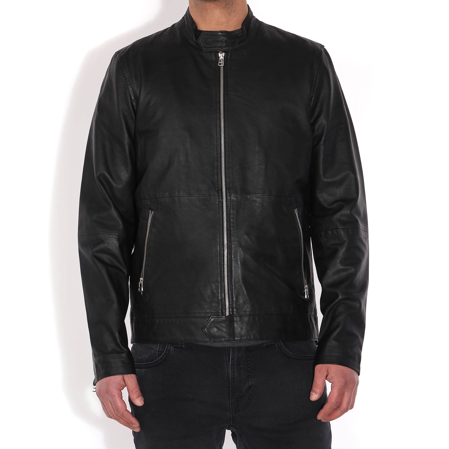 Esteban Leather Jacket black SUIT