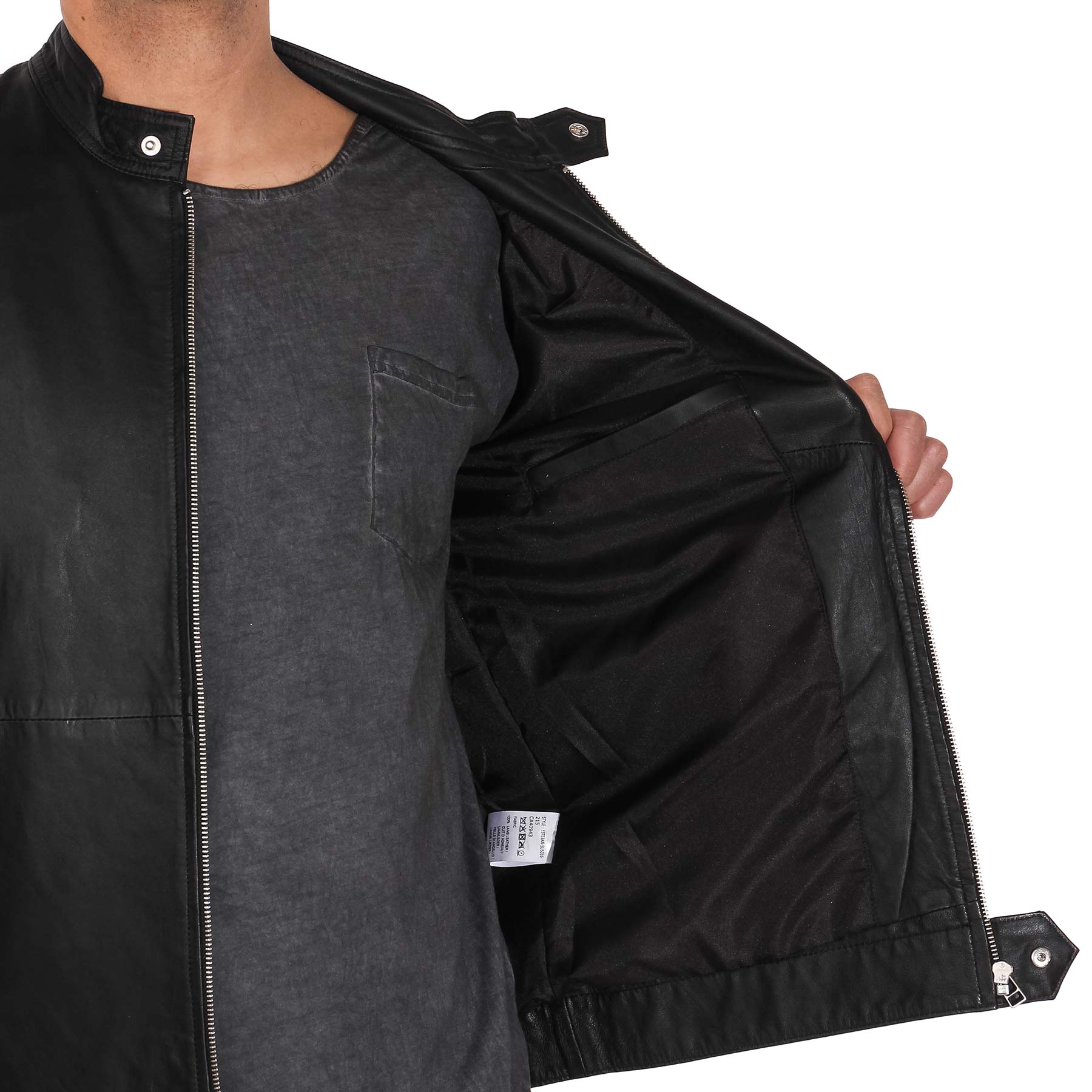 Esteban Leather Jacket black SUIT
