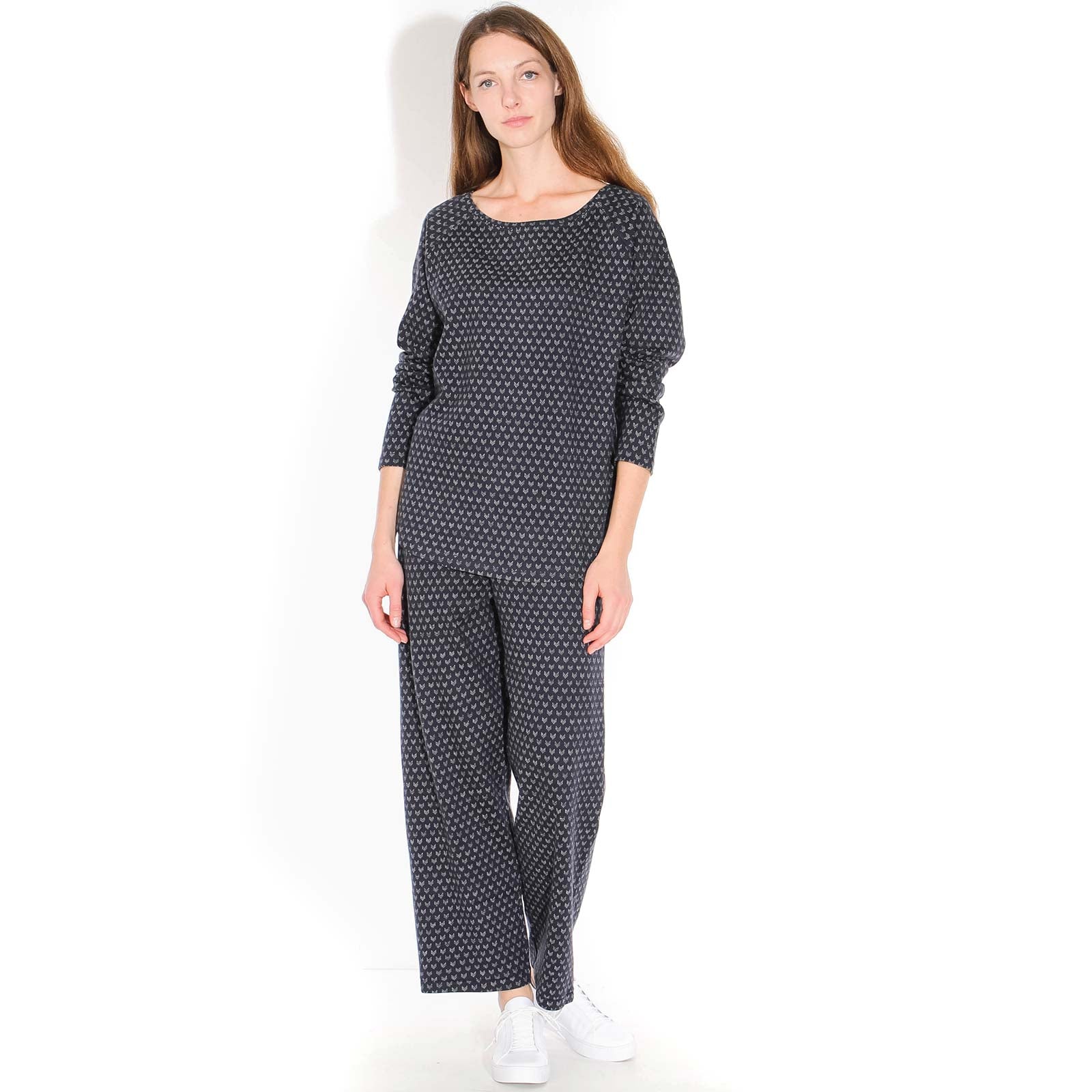 Nuro Trousers dark navy-off white Wemoto