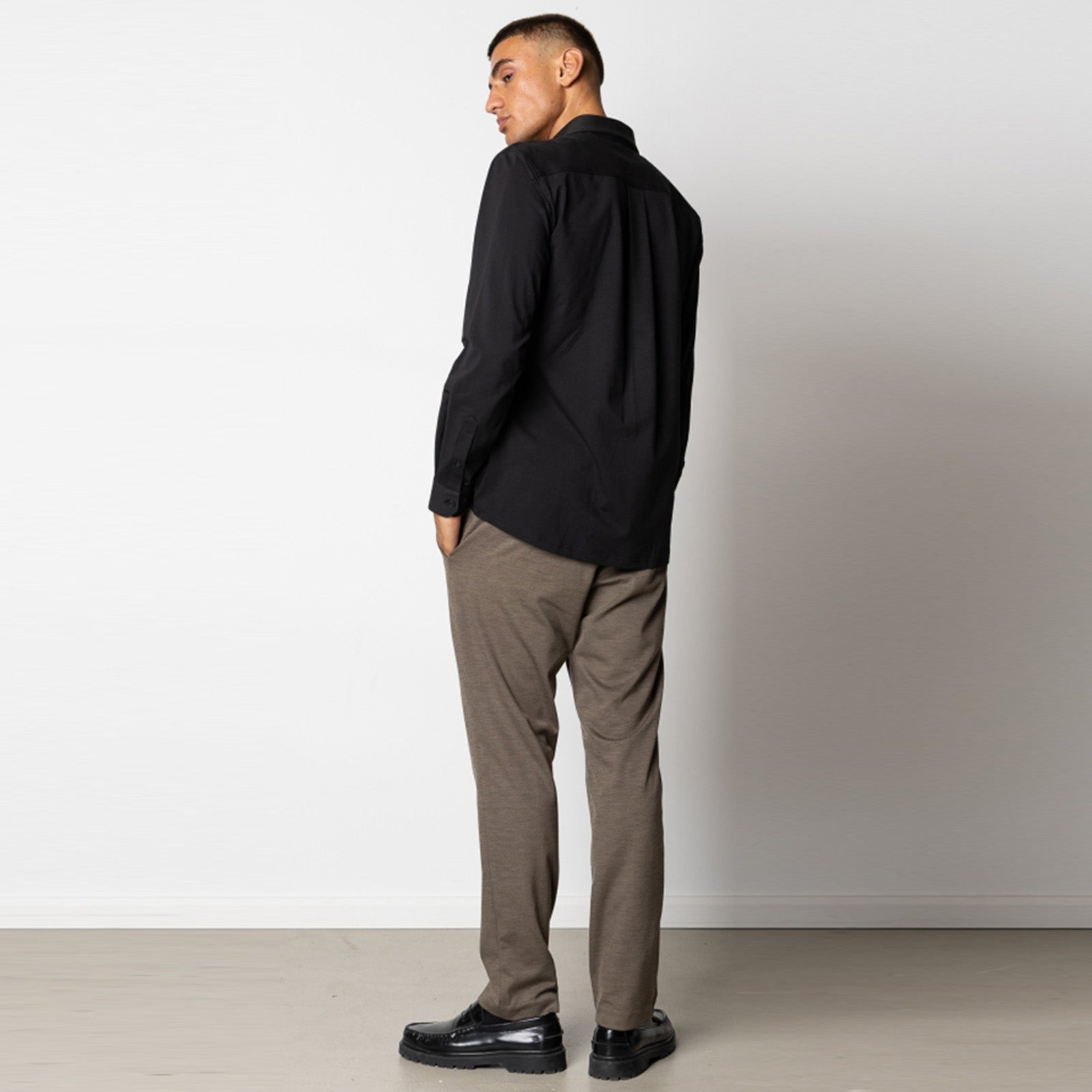 Clean Formal Stretch Shirt black