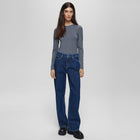 MSCHDuvessa Eva Loose Long Jeans dark blue