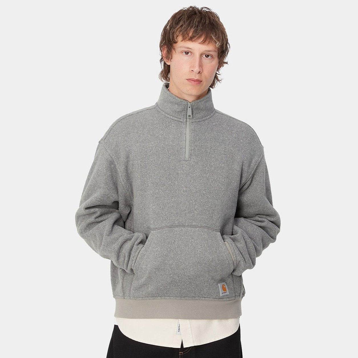 Luther Half Zip Sweat misty grey heather