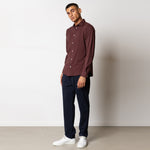 Clean Formal Stretch Shirt dark plum