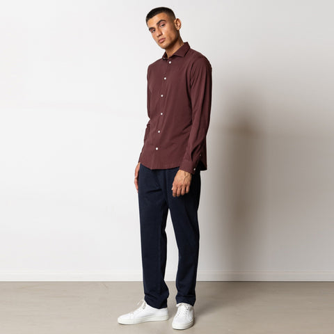 Clean Formal Stretch Shirt dark plum