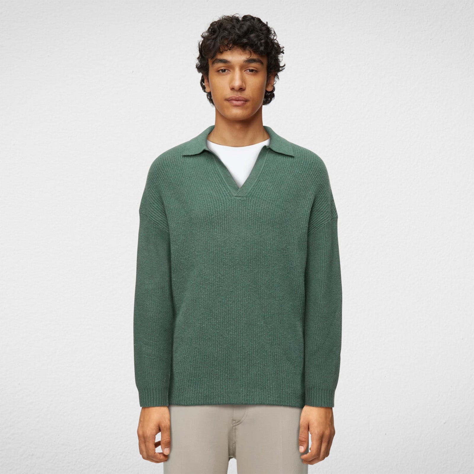 Rustino Polo Jumper 420122 forest green