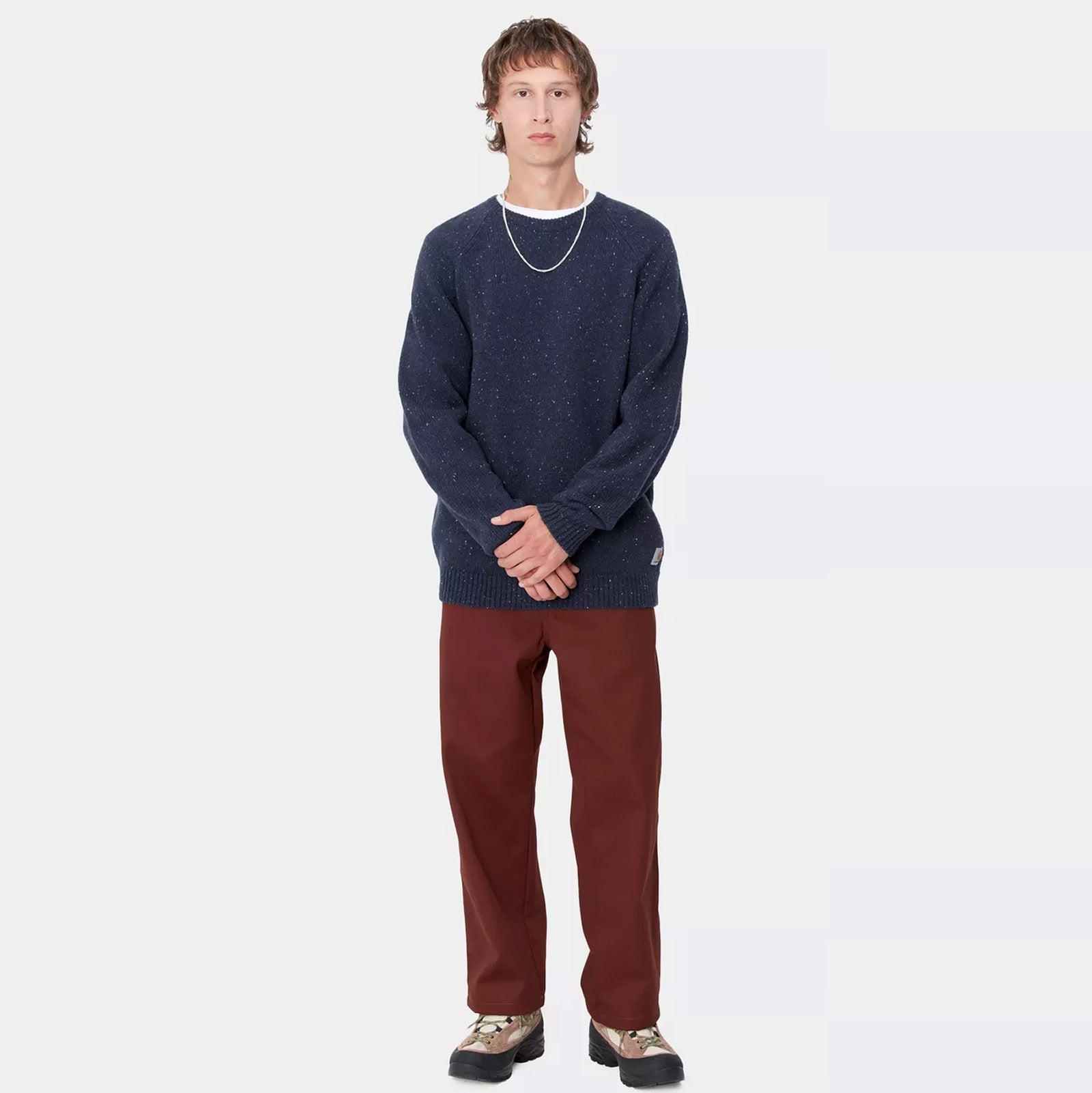 Anglistic Sweater speckeled air force blue