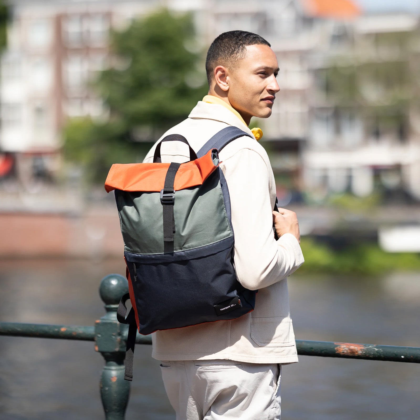 Bob Foldable Backpack orange/green/navy