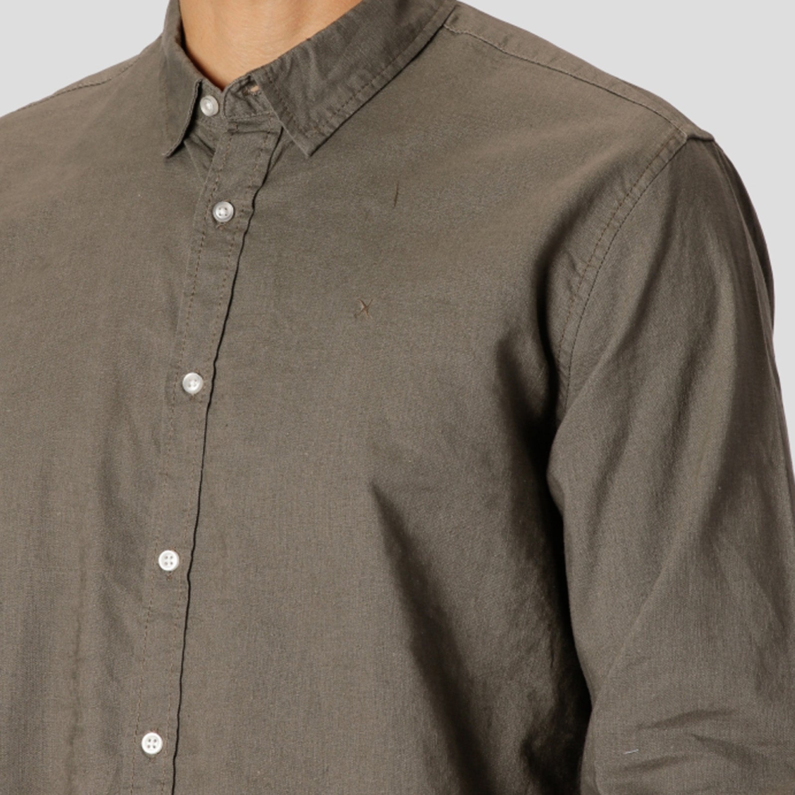 Clean Cut Linen Shirt dusty green