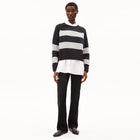 Diliriaa Stripes Jumper steel melange-oatmilk