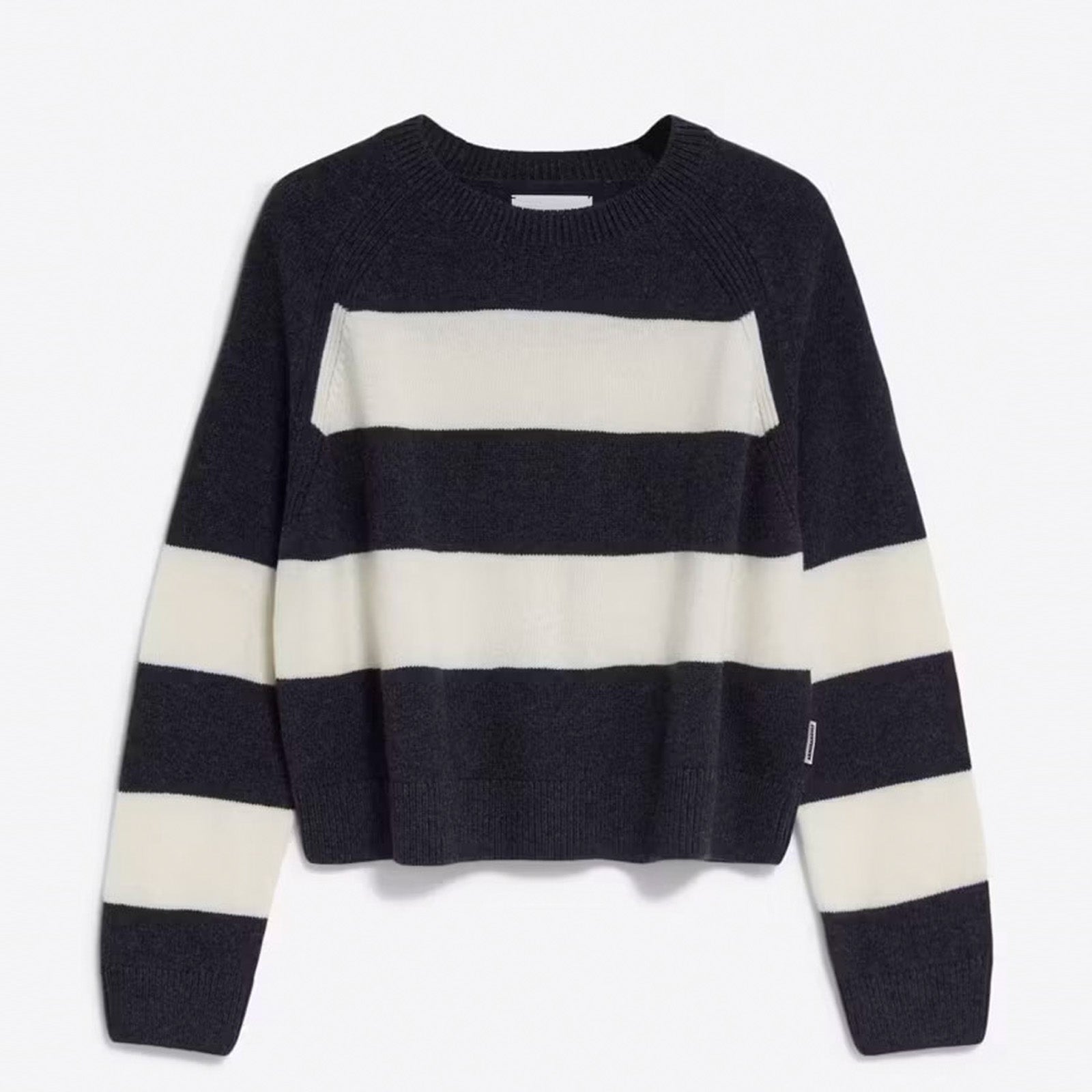 Diliriaa Stripes Jumper steel melange-oatmilk